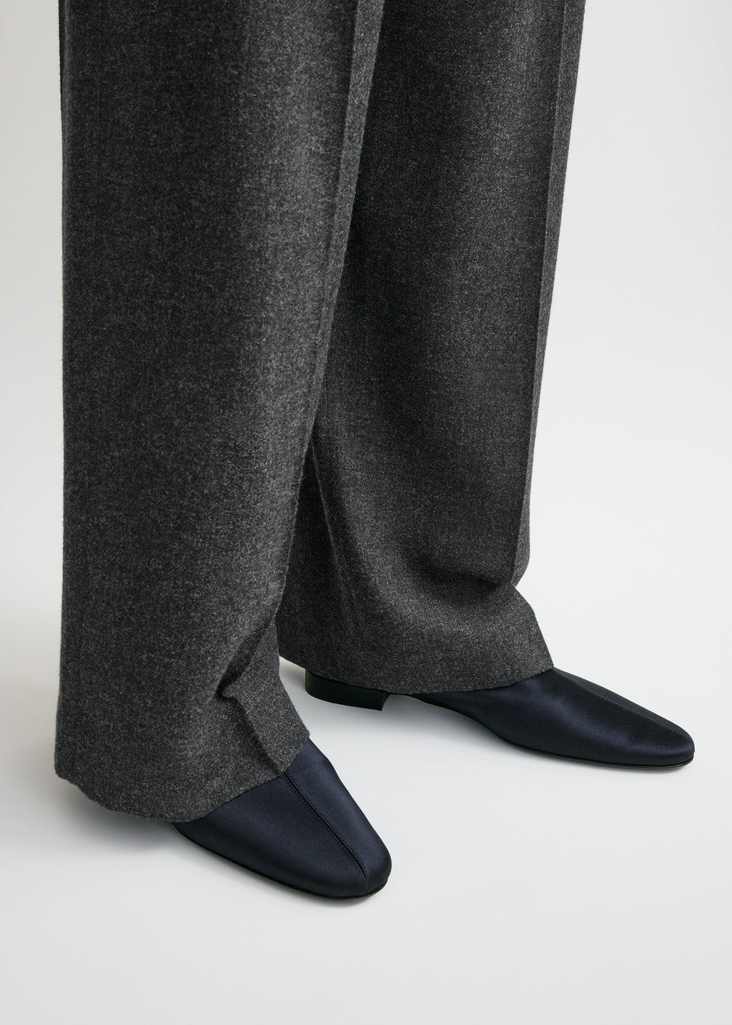 Satin ankle boots navy