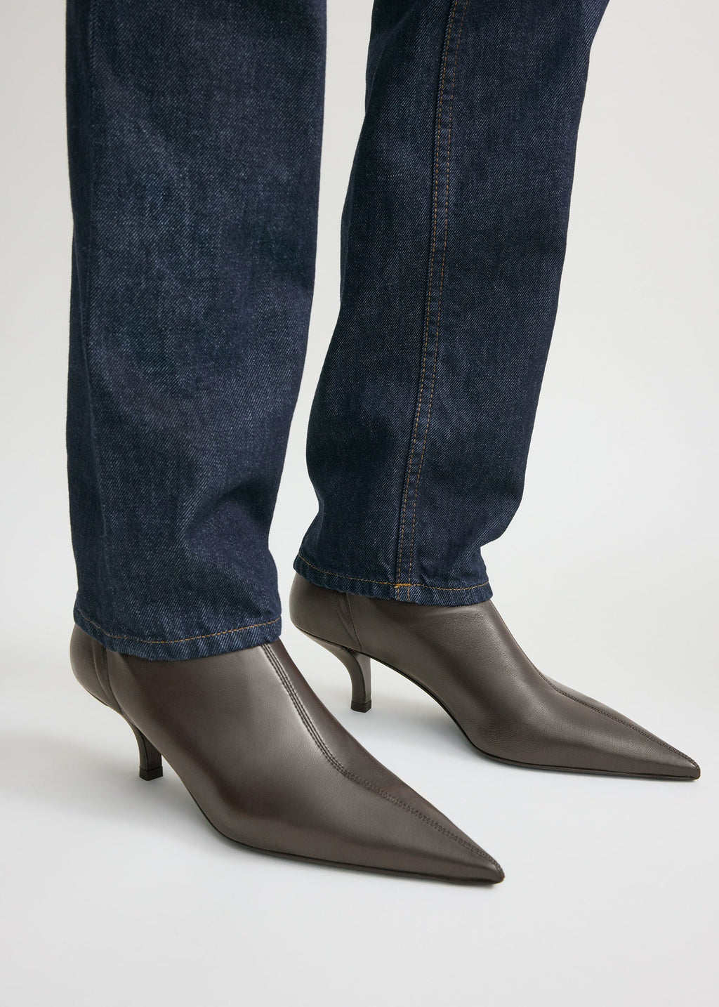 Nappa heeled sock boots bark