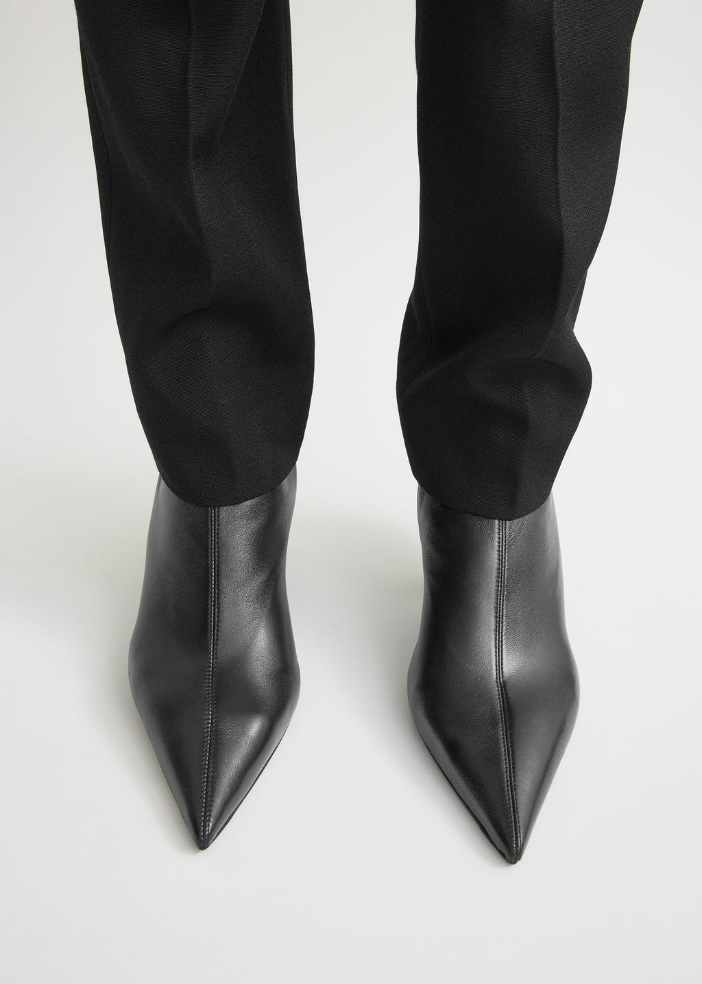 Nappa heeled sock boots black