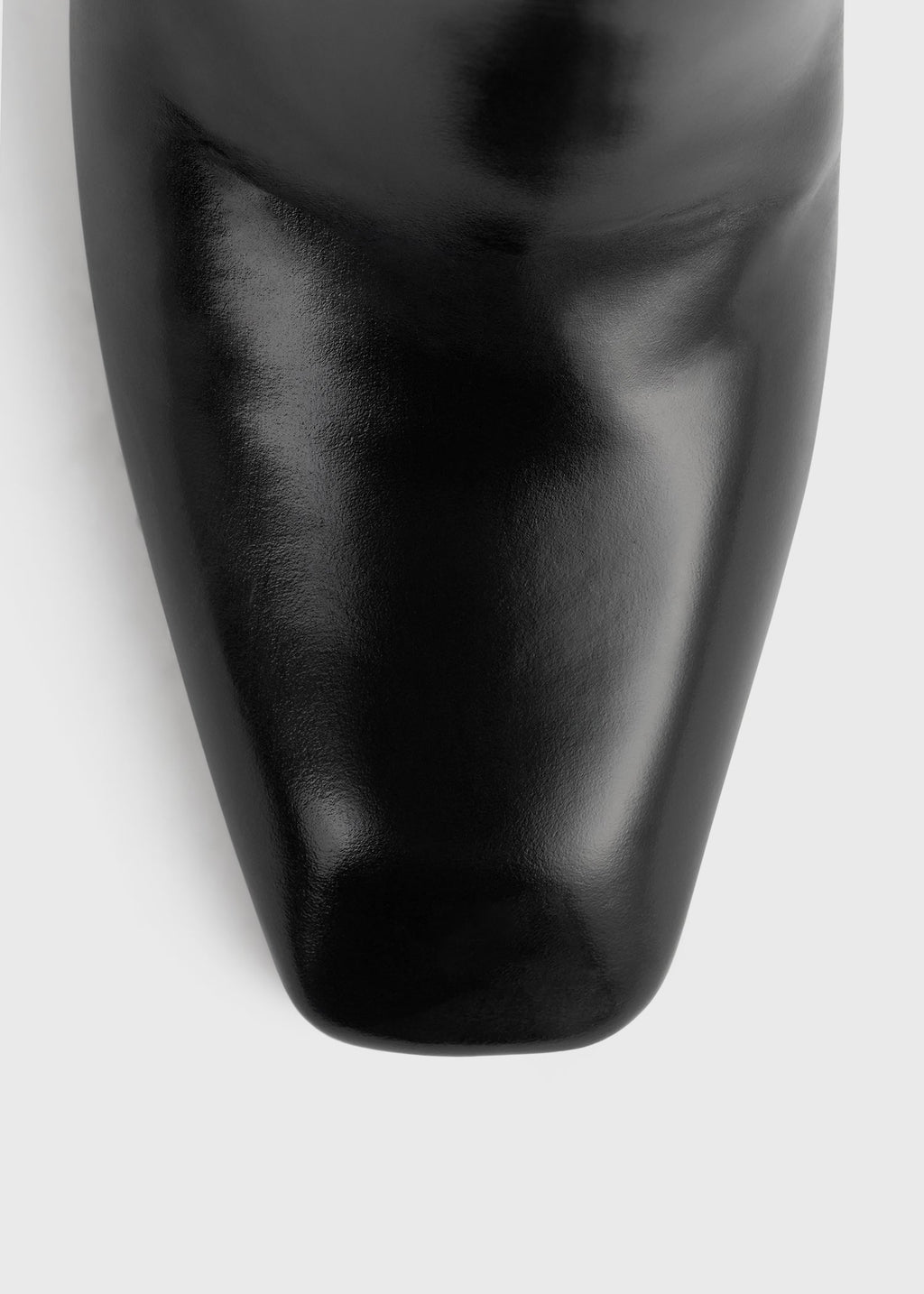 Bar glossy leather boots black