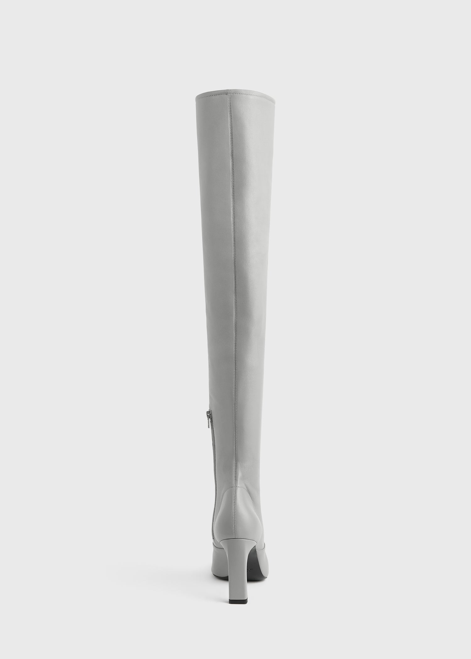 Nappa over-the-knee boots light grey