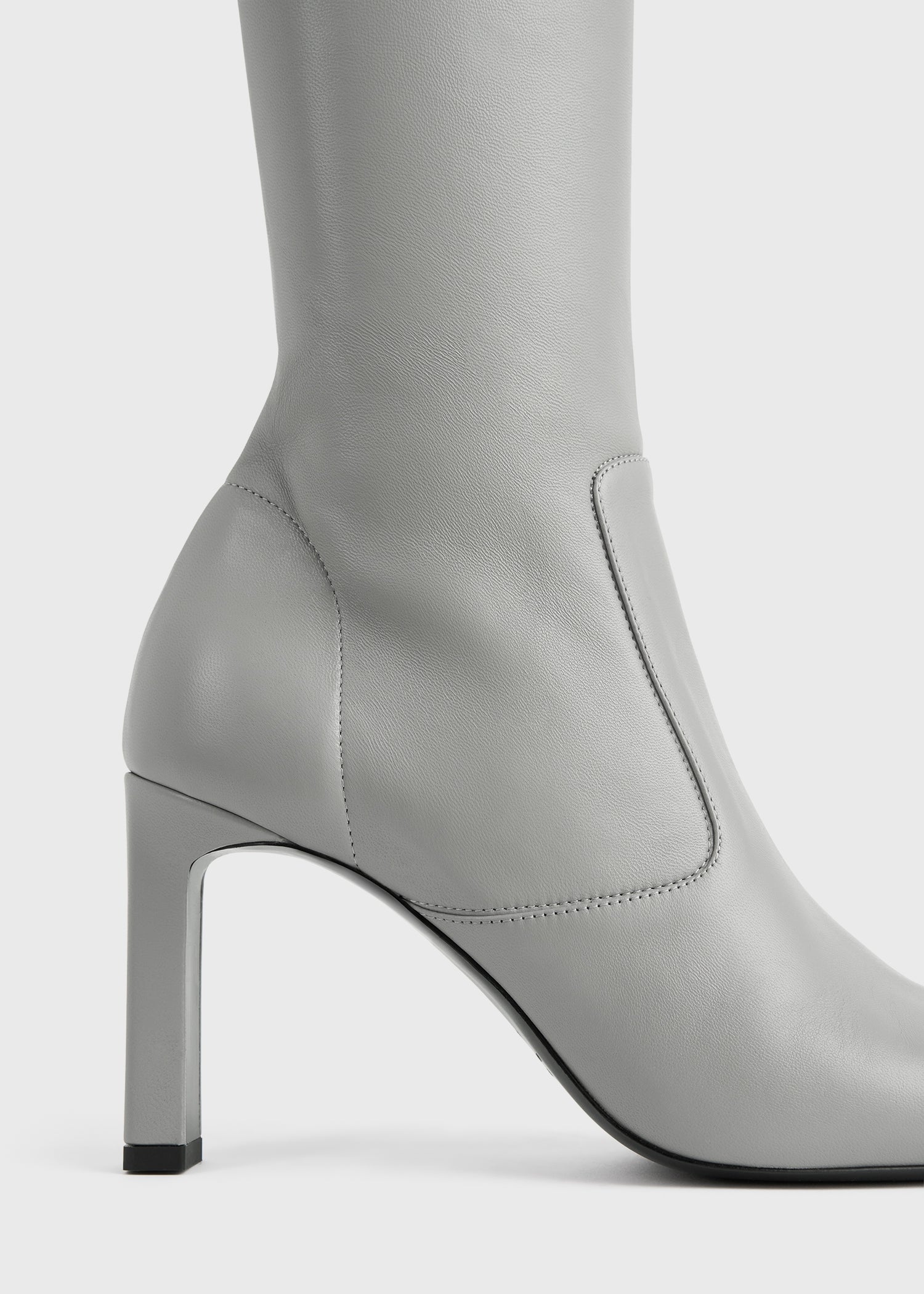 Nappa over-the-knee boots light grey
