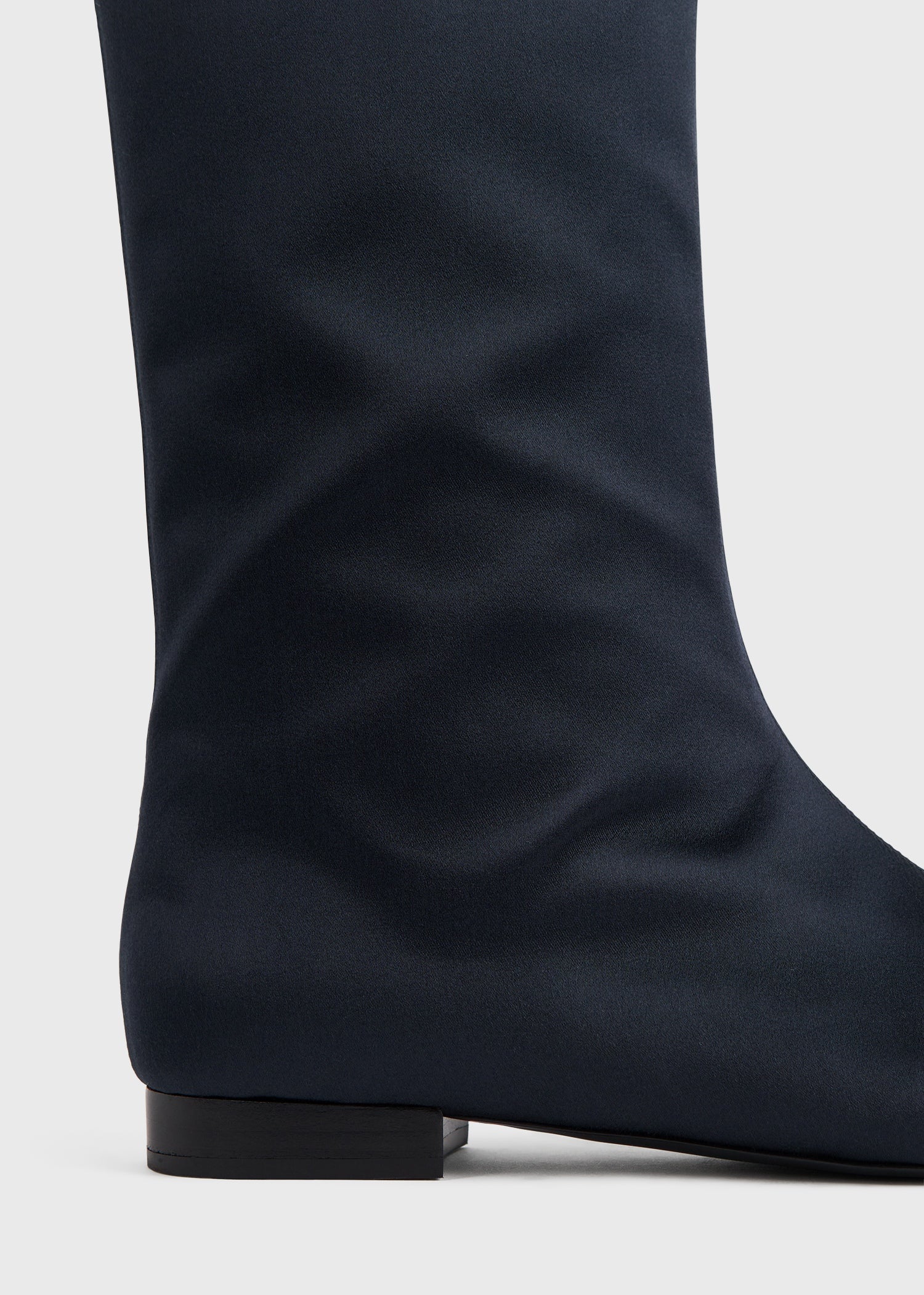 Satin ankle boots navy