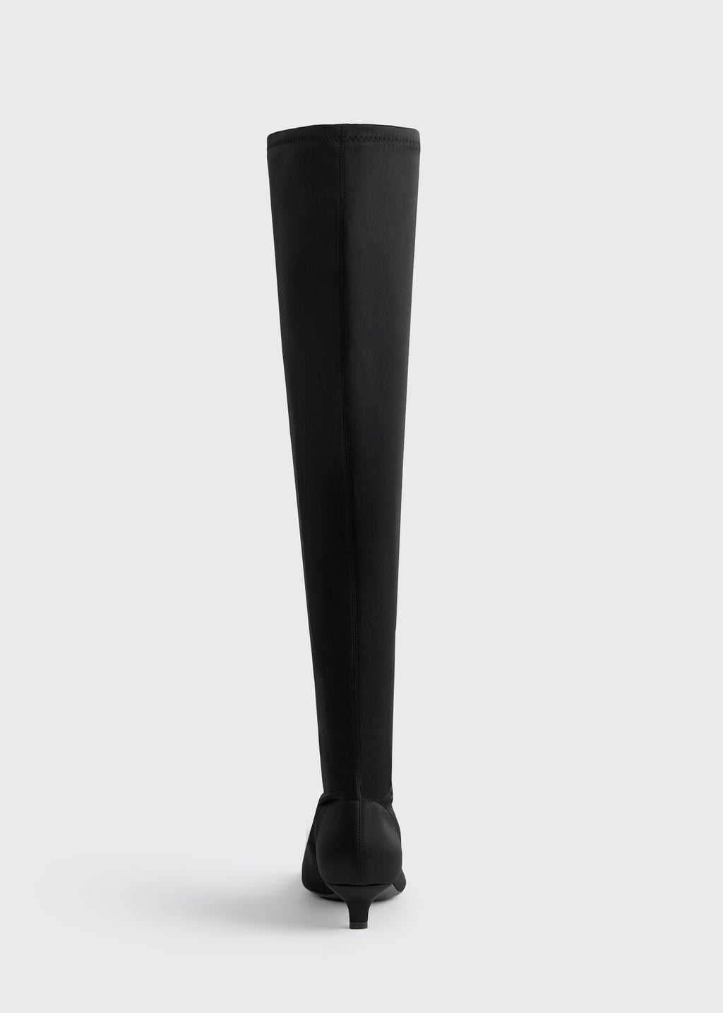 Satin knee-high boots black