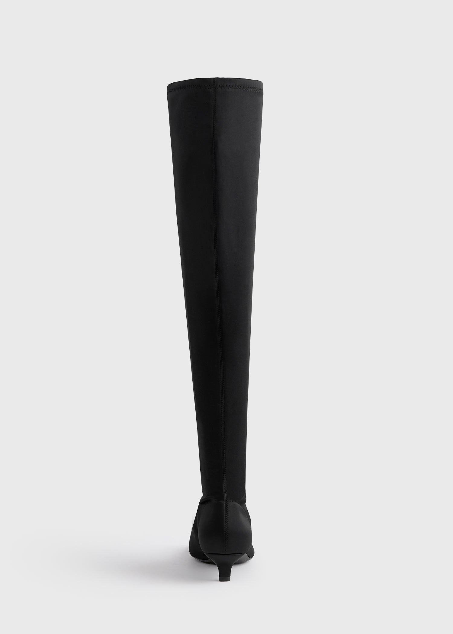 Satin knee-high boots black
