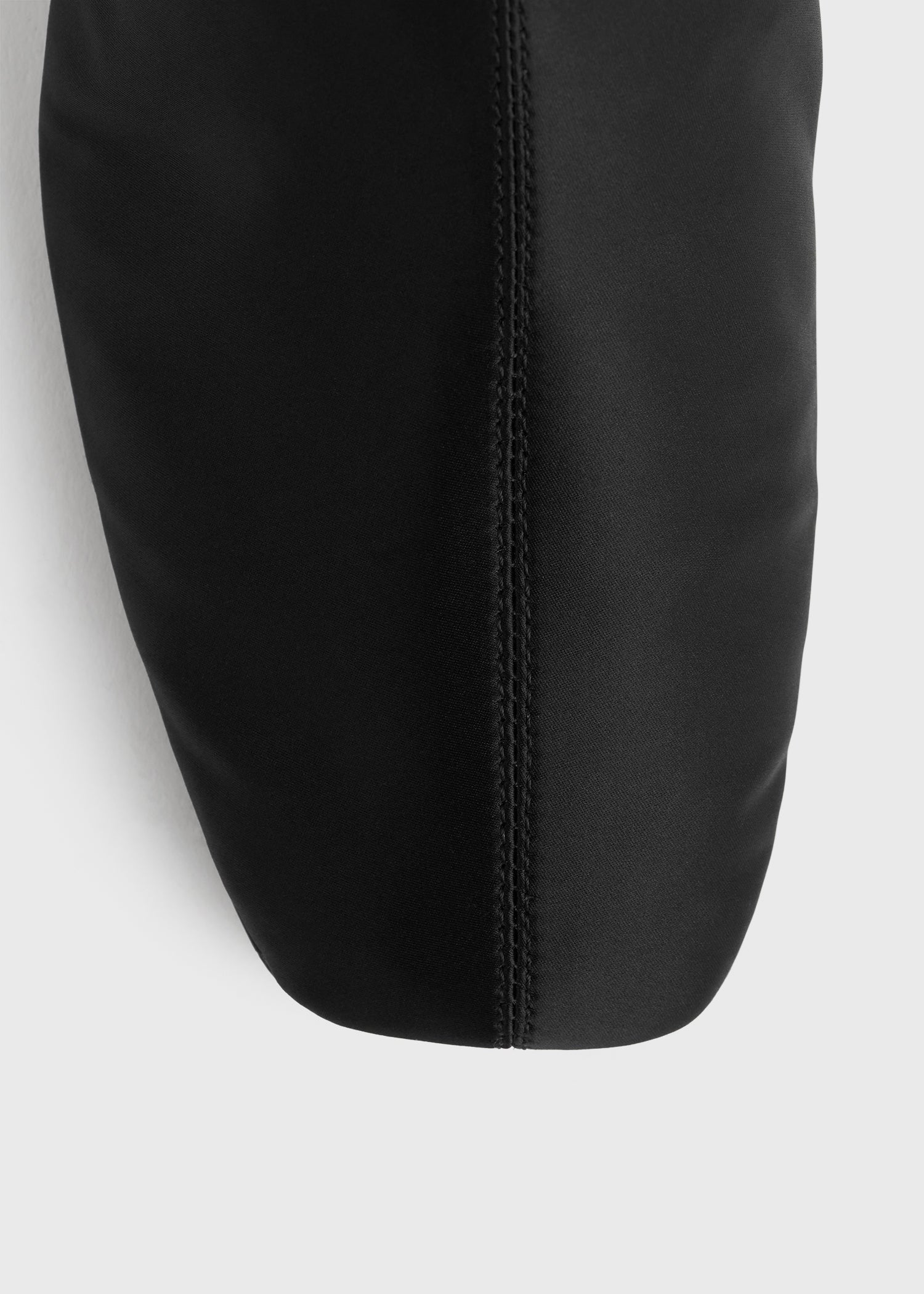 Satin knee-high boots black